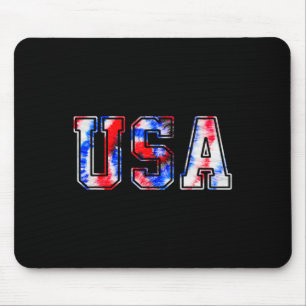 Mousepad Usa Tie Dye Patriótico Vermelho Branco Azul 4 De J