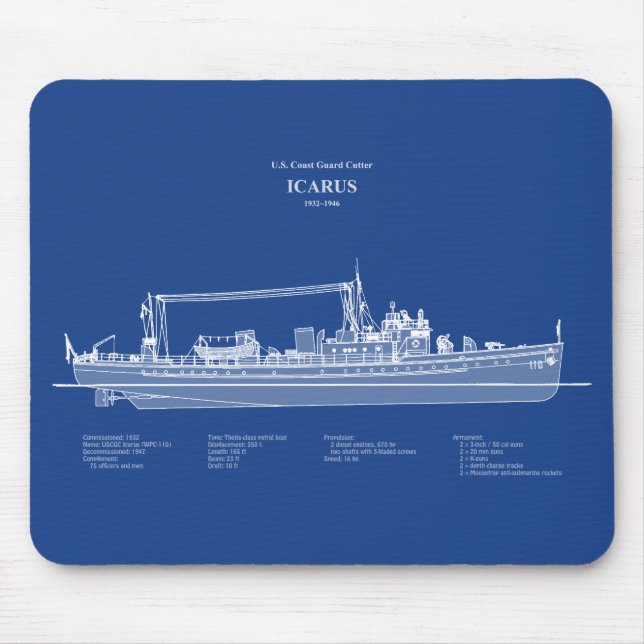 Mousepad USCG Cutter Icarus wpc- 110 - ABD (Frente)