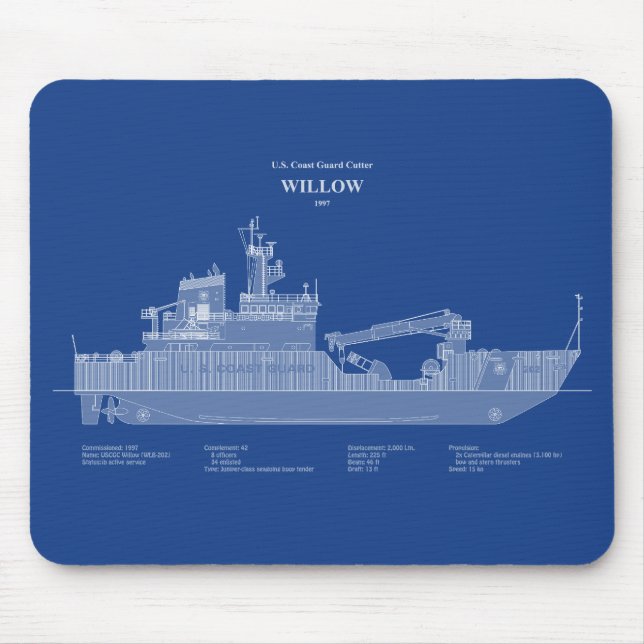Mousepad USCG Cutter Willow wlb-202 - ABD (Frente)