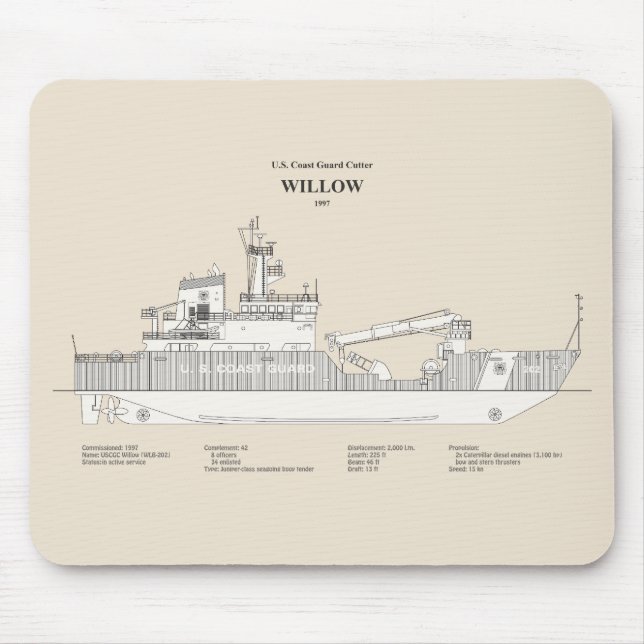 Mousepad USCG Cutter Willow wlb- 202 - SBD (Frente)