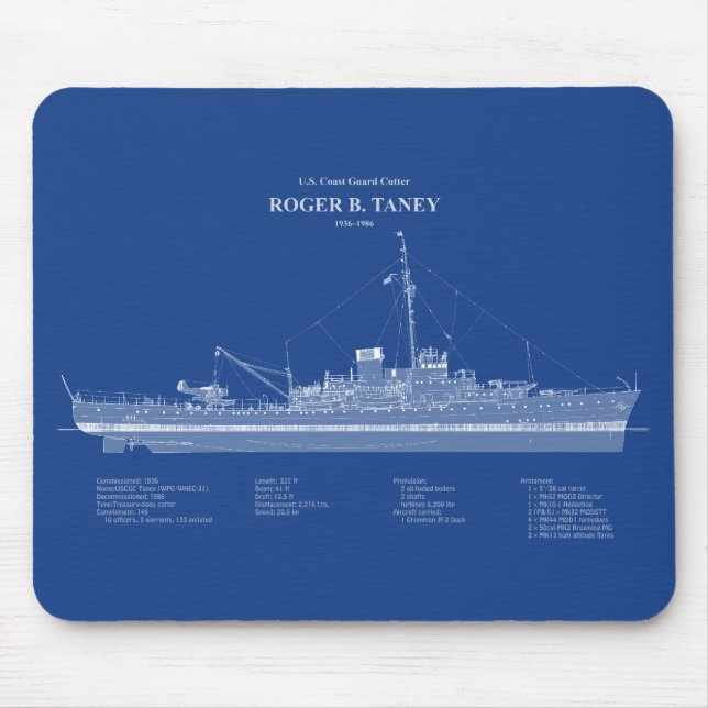 Mousepad USCG Roger B. Taney whec-37 - ABD (Frente)