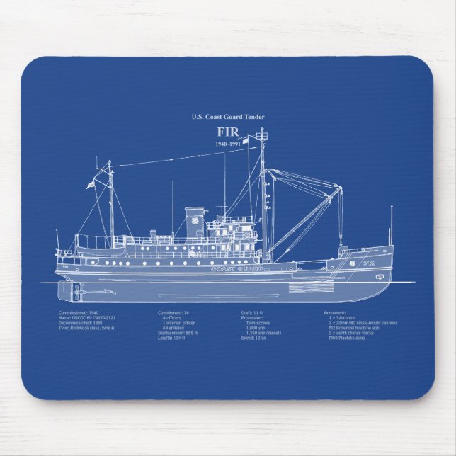 Mousepad USCG Tender Fir wlm- 212 - ABD (Frente)