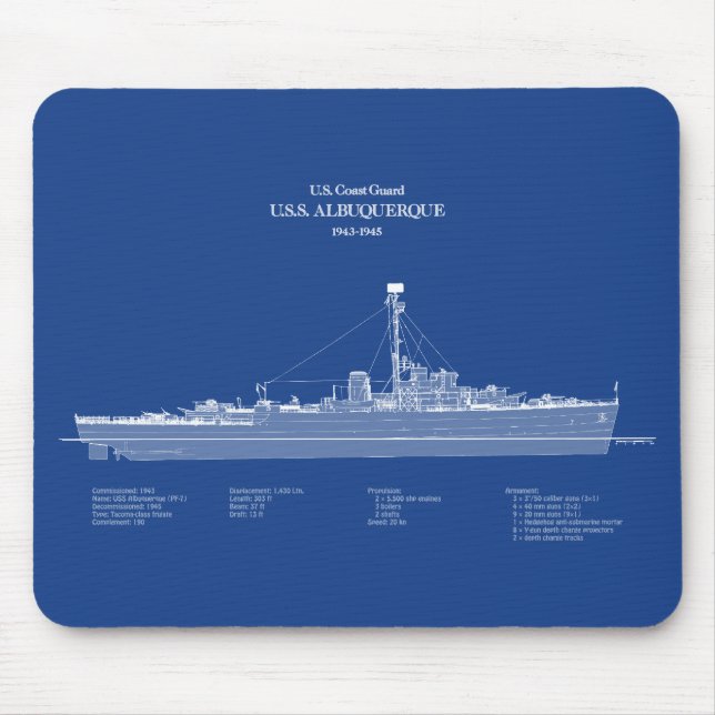 Mousepad USCG USS Albuquerque PF- 7 - ABD (Frente)