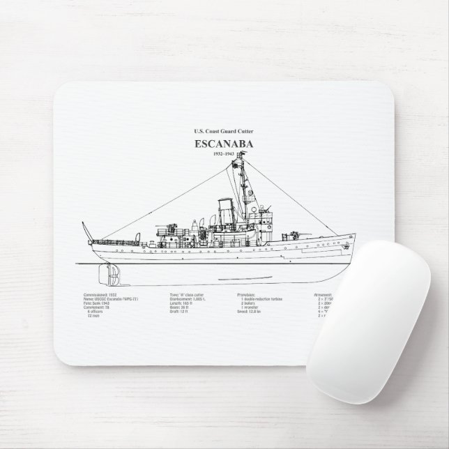 Mousepad USCGC Escanaba wpc-77 - BD (Com mouse)