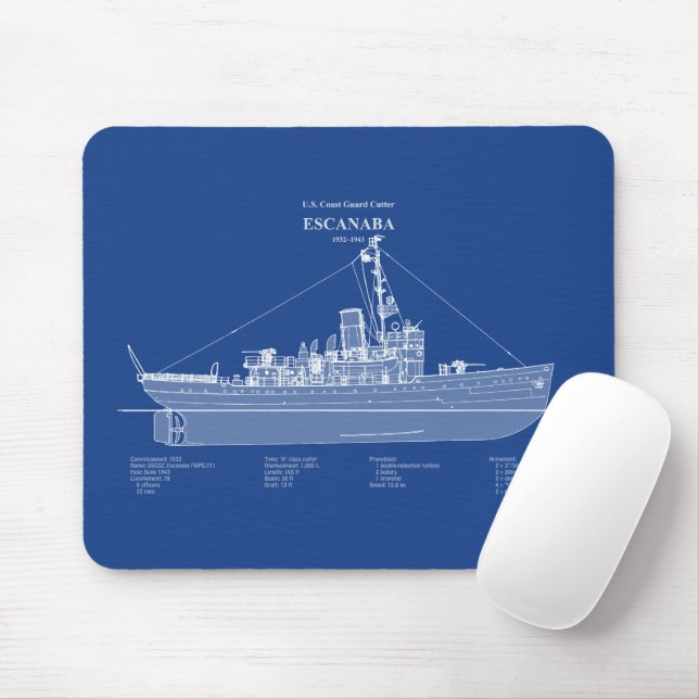 Mousepad USCGC Escanaba wpc-77 – EUA (Com mouse)