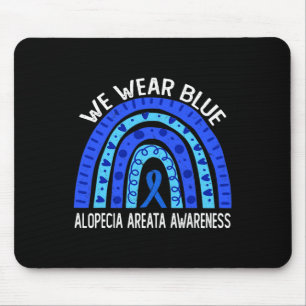 Mousepad Use Azul Arco-Íris Para Conscientização da Alopeci
