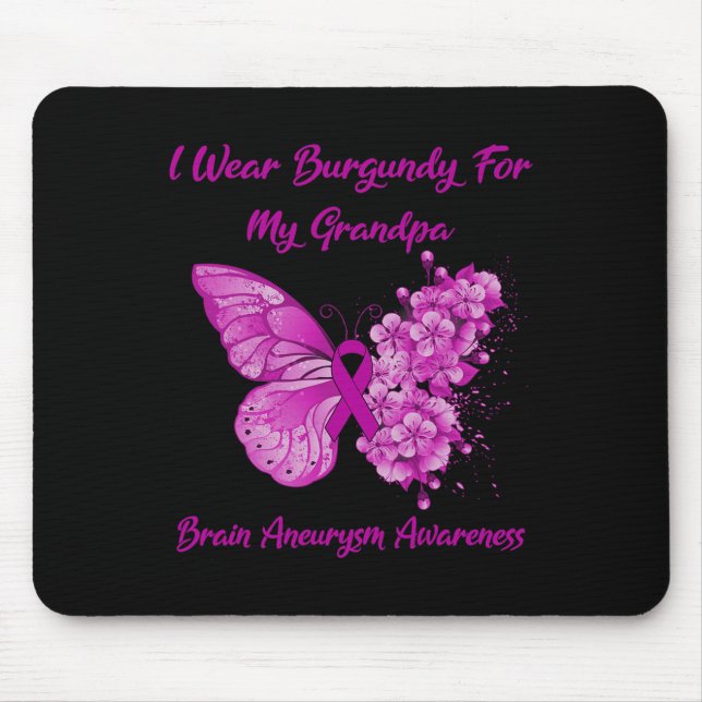 Mousepad Use Borgonha Para a Consciência do Aneurisma Cereb (Frente)