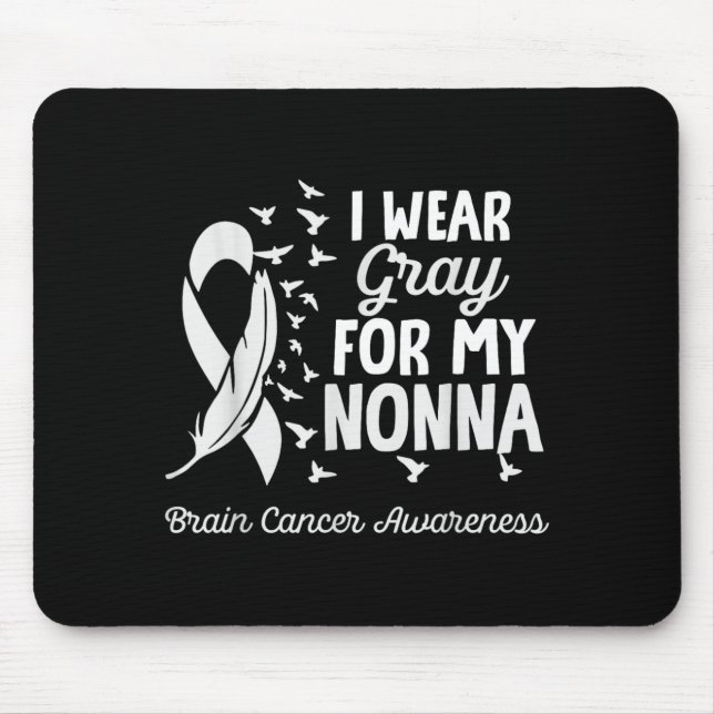 Mousepad Use Camisas Cinzas Para Conscientização do Câncer  (Frente)