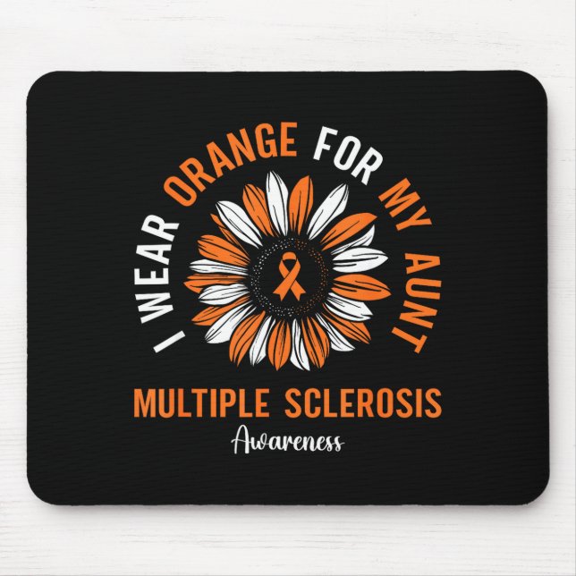 Mousepad Use laranja pela conscientização da esclerose múlt (Frente)