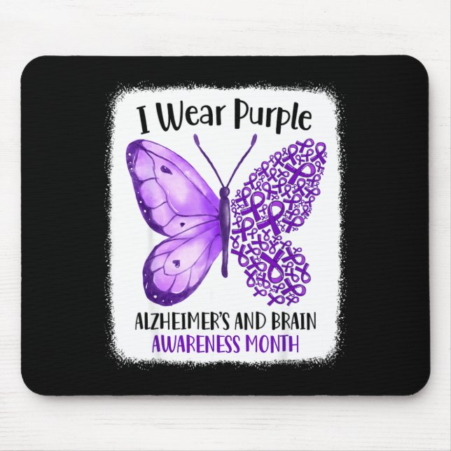 Mousepad Use roxo mês de conscientização sobre alzheimer e  (Frente)