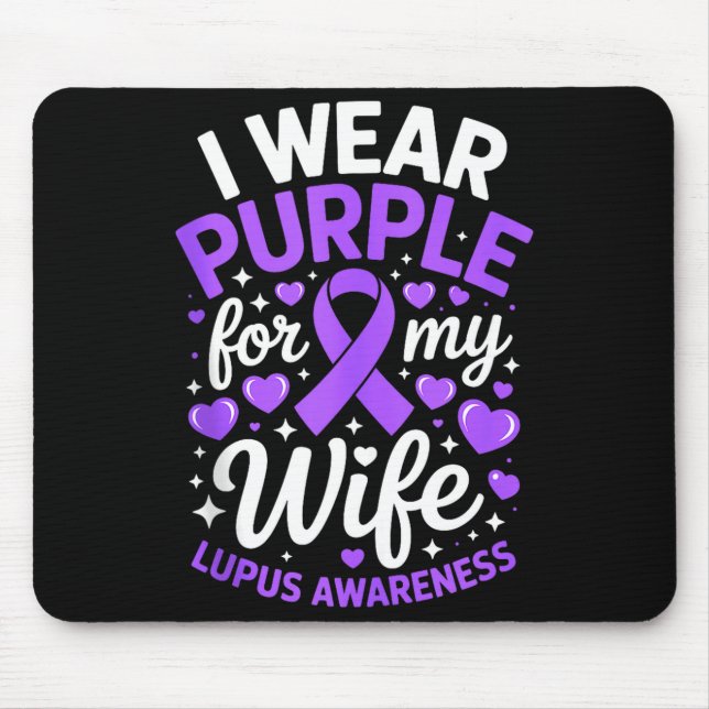Mousepad Use roxo pelo mês de conscientização sobre lúpus d (Frente)