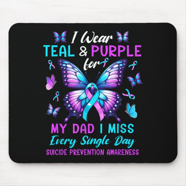 Mousepad Use Verde-azulado Roxo Para Prevenção de Suicídio  (Frente)