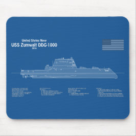 Mousepad USS Zumwalt - Entrega de planos de impressão Bluep