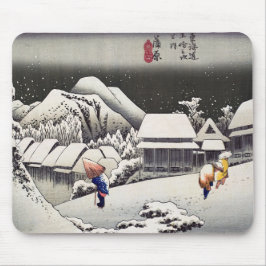 Mousepad Utagawa Hiroshige - Neve à noite em Kanbara