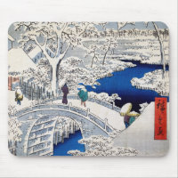 Utagawa Hiroshige - Ponte do Tambor em Meguro