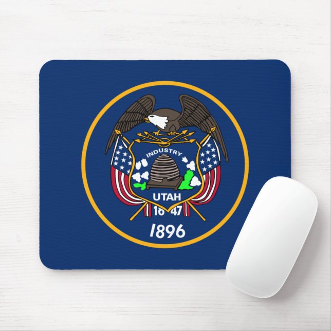 Mousepad Utah: A Bandeira dos EUA no Estado de Beehive, Ind (Com mouse)