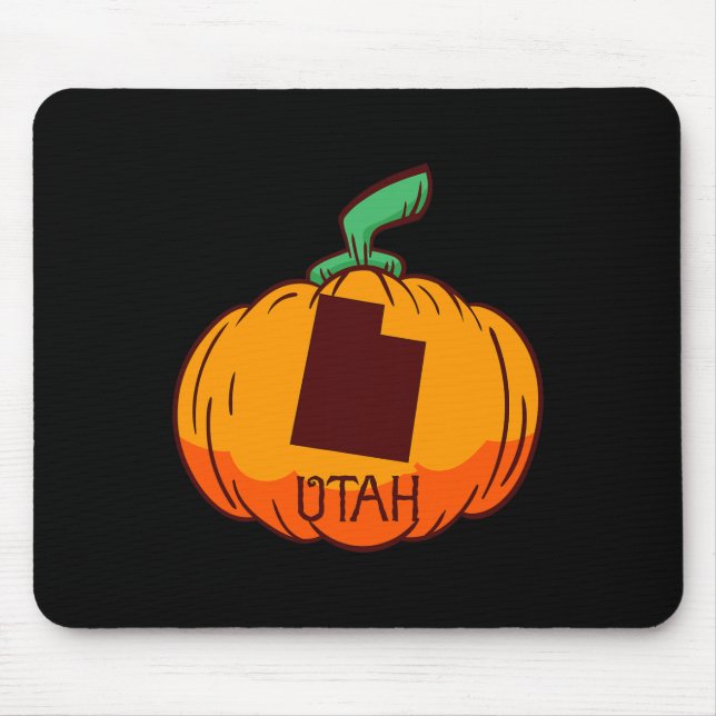 Mousepad Utah EUA Pumpkin Halloween Art Design Call Se (Frente)