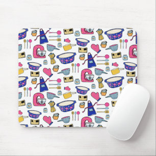 Mousepad Utensílios de Cozinha Brilhantes Chefe Bolo Padeir