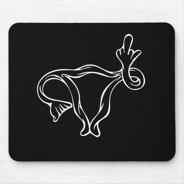 Mousepad Utero de Dedo Médio Pró-escolha (Frente)