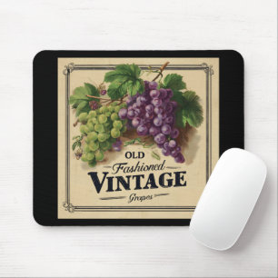 Mousepad Uvas de moda antiga, vinho púrpura e vinho preto