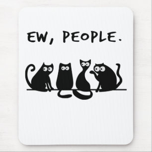 Mousepad Uw Pessoas Engraçadas Gatos Pretos