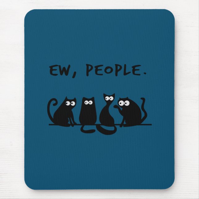 Mousepad Uw Pessoas Engraçadas Gatos Pretos (Frente)