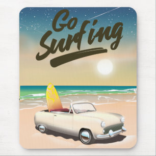 Mousepad Vá surfar Poster de viagens!
