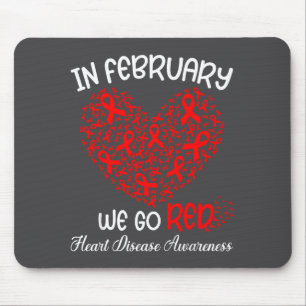 Mousepad Vá Vermelho - Conscientização do Mês do Coração Am