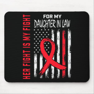 Mousepad Vá Vermelho Sua Luta Filha Nora Doença Cardíaca EU