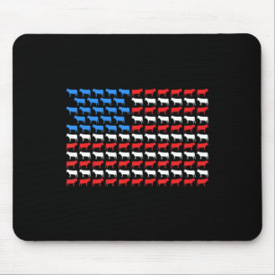 Mousepad Vaca Bandeira Americana 4 de Julho Fazendeiro Gado