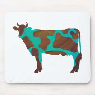 Mousepad Vaca Brown e Teal Silhouette