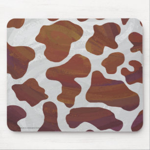 Mousepad Vaca Castanho e Impressão Branco