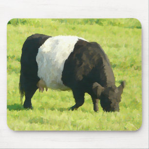 Mousepad Vaca cercada olhar pintada de Galloway no campo