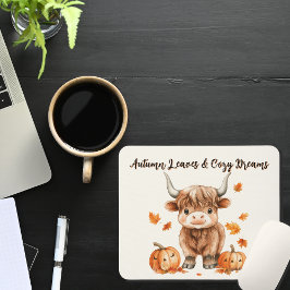 Mousepad Vaca das Terras Altas Cheias do outono