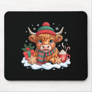 Mousepad Vaca das Terras Altas do Natal Vaca Bezerrã Fofa C