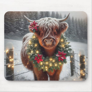 Mousepad Vaca das Terras de Natal Vestindo uma Terra