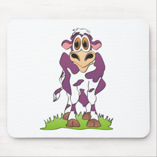 Mousepad Vaca de Cartoon Roxo
