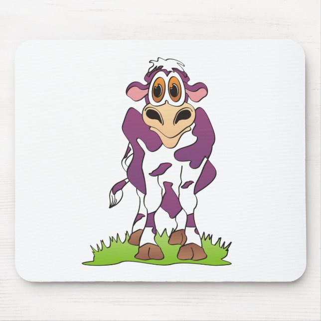 Mousepad Vaca de Cartoon Roxo (Frente)