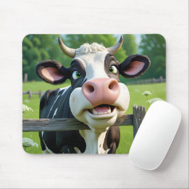 Mousepad Vaca de desenho emparelhando sobre cerca