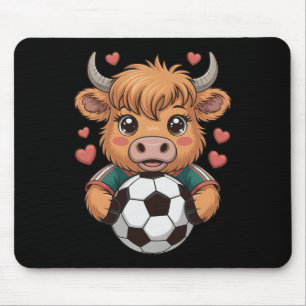 Mousepad Vaca de Futebol Kawaii Só Garota que Ama Pontuação