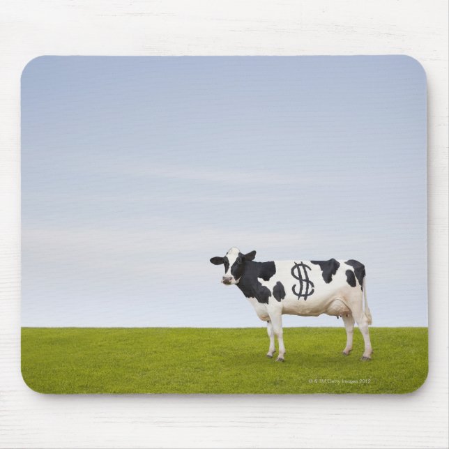 Mousepad Vaca de Holstein Dairy com manchas na forma de (Frente)