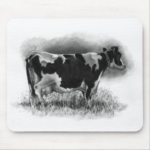 Mousepad Vaca de Holstein: Desenho de lápis original: