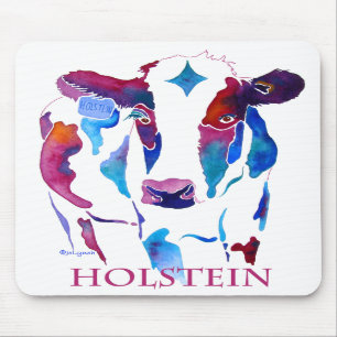 Mousepad Vaca de Holstein do tapete do rato no roxo & nos
