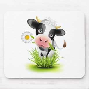 Mousepad Vaca de Holstein na grama