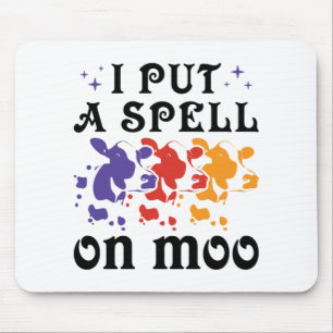 Mousepad Vaca do Halloween Eu Coloquei um Feitiço na Moo