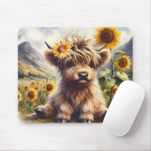 Mousepad Vaca Em Terras Altas, Cuja Flores Solares