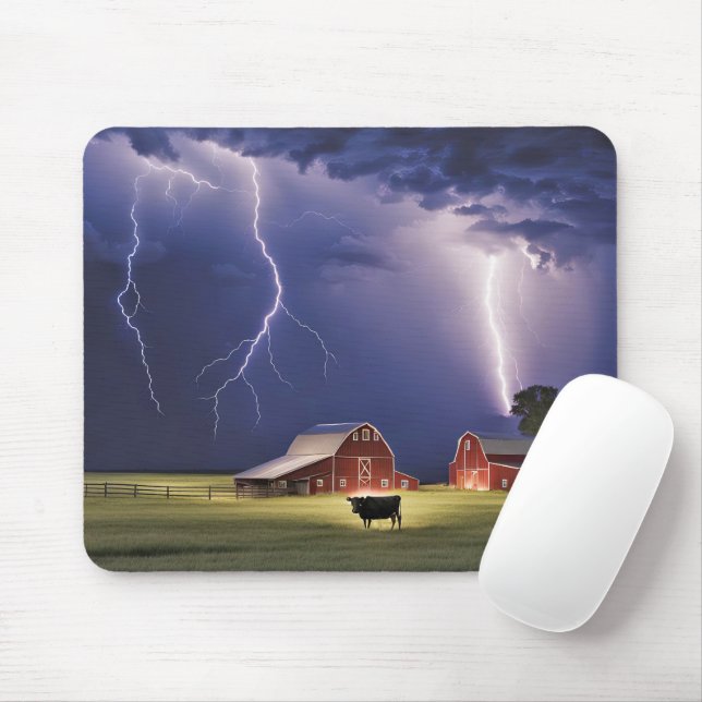Mousepad Vaca em uma tempestade (Com mouse)
