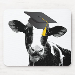 Mousepad Vaca engraçada da graduação dos parabéns no bo