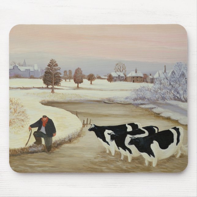 Mousepad Vacas em um rio do inverno (Frente)