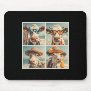 Mousepad Vacas Legais Com Óculos De Sol Praia Vaca Animais